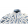 Keramická vysoká modro-biela váza s vlnitým vzorom 16,3 x 16,3 x 18,5 cm 35296 Keramická vysoká modro-biela váza s vlnitým vzorom 16,3 x 16,3 x 18,5 cm 35296