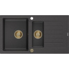 Mexen Matias - drez granitový 900x505x200 mm, 1,5-komorový, čierna škvrnitá s čiernym sifónom, 6502901505-76-G Mexen Matias - drez granitový 900x505x200 mm, 1,5-komorový, čierna škvrnitá s čiernym sifónom, 6502901505-76-G