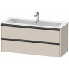 DURAVIT Ketho 2 závesná skrinka pod umývadlo, 2 zásuvky, 1210 x 480 x 550 mm, taupe matná, K25265091910000 DURAVIT Ketho 2 závesná skrinka pod umývadlo, 2 zásuvky, 1210 x 480 x 550 mm, taupe matná, K25265091910000