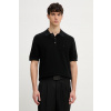 Calvin Klein úpletové polo tričko pánske bavlnené LV04LG313G čierna S Calvin Klein úpletové polo tričko pánske bavlnené LV04LG313G čierna S