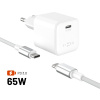 Fixed Mini Set sieťovej GaN nabíjačky s USB-C výstupom a USB-C káblom, podpora PD, 2 metre, 65W, biely FIXCG65M-CC-WH Fixed Mini Set sieťovej GaN nabíjačky s USB-C výstupom a USB-C káblom, podpora PD, 2 metre, 65W, biely FIXCG65M-CC-WH