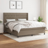 zahrada-XL Posteľný rám boxspring s matracom sivohned 180x200 cm látka 3131693 zahrada-XL Posteľný rám boxspring s matracom sivohned 180x200 cm látka 3131693