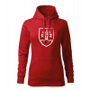 DRAGOWA dámska mikina s kapucňou slovenský znak, červená 320g/m2 - XL DRAGOWA dámska mikina s kapucňou slovenský znak, červená 320g/m2 - XL