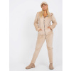 Béžová velúrová tepláková súprava RV-KMPL-5961.18X-light beige 3XL Béžová velúrová tepláková súprava RV-KMPL-5961.18X-light beige 3XL