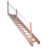 StarWood Schody Mykonos Pro bukové rovné 80cm otvorené drev.nerez.biele zábrad Ľ StarWood Schody Mykonos Pro bukové rovné 80cm otvorené drev.nerez.biele zábrad Ľ