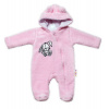 Baby Nellys Chlpáčkový overálek s kapucňou, Cute Bunny - svetlo ružový, veľ. 68 Baby Nellys Chlpáčkový overálek s kapucňou, Cute Bunny - svetlo ružový, veľ. 68