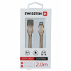 Kábel Swissten USB - Apple Lightning 2 m zlatý Kábel Swissten USB - Apple Lightning 2 m zlatý