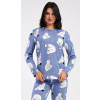 Vienetta Dámske pyžamo dlhé Tučniak a medveď Farba: Modrá, Veľkosť: XL Vienetta Dámske pyžamo dlhé Tučniak a medveď Farba: Modrá, Veľkosť: XL
