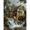 Diamantové maľovanie Norimpex 40x30 cm Vodný mlyn pri vodopáde Diamantové maľovanie Norimpex 40x30 cm Vodný mlyn pri vodopáde