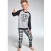 Chlapčenské pyžamo s patentami New York 110-116 Šedá Dlhé Chlapčenské pyžamo s patentami New York 110-116 Šedá Dlhé
