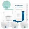 Sklenená filtračná kanvica Wessper D2 BOROSILICATE FF 3l mätová + 10 filtrov Sklenená filtračná kanvica Wessper D2 BOROSILICATE FF 3l mätová + 10 filtrov