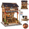 Drevený model japonskej Izakaya s dotykovým stmievačom LED, DIY Book Nook Drevený model japonskej Izakaya s dotykovým stmievačom LED, DIY Book Nook