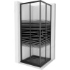 Mexen Rio, štvorcový sprchovací kút s posuvnými dverami 80(dvere) x 80(dvere) x 190 cm, 6mm číre sklo s pásikmi, čierny profil + čierna sprchová vanička SLIM, 860-080-080-70-20-4070B Mexen Rio, štvorcový sprchovací kút s posuvnými dverami 80(dvere) x 80(dvere) x 190 cm, 6mm číre sklo s pásikmi, čierny profil + čierna sprchová vanička SLIM, 860-080-080-70-20-4070B