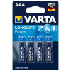 Varta - Longlife Power Alkaline Battery AAA Lr03 4 kusy Varta - Longlife Power Alkaline Battery AAA Lr03 4 kusy