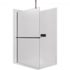 CERANO - Sprchová zástena Walk-in Onyx Top Cube Ľ/P - 8 mm - hranatá vzpera + polička/držiak na uteráky - čierna matná, mliečne sklo - 150x200 cm CERANO - Sprchová zástena Walk-in Onyx Top Cube Ľ/P - 8 mm - hranatá vzpera + polička/držiak na uteráky - čierna matná, mliečne sklo - 150x200 cm