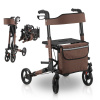 Juskys Rollator Vital Hnedá - pomôcka na chôdzu skladacia a ľahká z hliníka do 130 kg - pomôcka na chôdzu - Dobrý Juskys Rollator Vital Hnedá - pomôcka na chôdzu skladacia a ľahká z hliníka do 130 kg - pomôcka na chôdzu - Dobrý