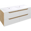 Sapho WAVE dvojumývadlová skrinka 119,7x50x47,8cm, biela/dub Alabama WA120-3022 Sapho WAVE dvojumývadlová skrinka 119,7x50x47,8cm, biela/dub Alabama WA120-3022