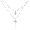 Strieborný náhrdelník s príveskami Kríže Strieborný náhrdelník s príveskami Kríže