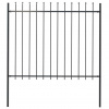 zahrada-XL Záhradný plot s vrchnou časťou z ocele 181x150 cm čierny 144927 zahrada-XL Záhradný plot s vrchnou časťou z ocele 181x150 cm čierny 144927