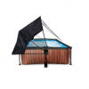 EXIT TOYS Exit Wood bazén s filtráciou a strieškou 220x150x65cm, hnedý EXIT TOYS Exit Wood bazén s filtráciou a strieškou 220x150x65cm, hnedý