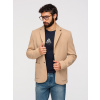 Ombre Men's jacket with high collar and hood - light brown krémová XXL Ombre 5902228973607 Ombre Men's jacket with high collar and hood - light brown krémová XXL Ombre 5902228973607