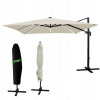 Garden Line Záhradný slnečník s ochranným obalom a LED osvetlením ROMA 300 x 400 cm béžový Garden Line Záhradný slnečník s ochranným obalom a LED osvetlením ROMA 300 x 400 cm béžový
