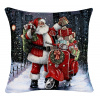Vianočná gobelínová obliečka na vankúš Santa Claus na skútri 42x42 cm Vianočná gobelínová obliečka na vankúš Santa Claus na skútri 42x42 cm