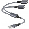 USB samec na duálny USB C samica adaptér 0,3M USB samec na duálny USB C samica adaptér 0,3M