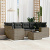 zahrada-XL 7-dielna záhradná súprava pohoviek s vankúšmi sivá polyratanová 3222319 zahrada-XL 7-dielna záhradná súprava pohoviek s vankúšmi sivá polyratanová 3222319
