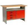 Dielenský stôl, 3 x zásuvka, 1 x dvierka, 120x60x84cm - MARS 5804 Dielenský stôl, 3 x zásuvka, 1 x dvierka, 120x60x84cm - MARS 5804