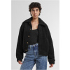 Ladies Short Sherpa Button Jacket - black L Ladies Short Sherpa Button Jacket - black L