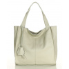 Genuine Leather MARCO MAZZINI Krémová kožená shopper kabelka Portofino Max Genuine Leather MARCO MAZZINI Krémová kožená shopper kabelka Portofino Max