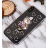 Luxusný Silikónový kryt s macíkom a kryštálikmi pre iPhone X Luxusný Silikónový kryt s macíkom a kryštálikmi pre iPhone X