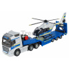 Kamión s policajným vrtuľníkom Volvo Truck Airbus Majorette 35 cm dĺžka Kamión s policajným vrtuľníkom Volvo Truck Airbus Majorette 35 cm dĺžka