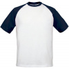 B&C | Base-Ball, Raglánové kontrastné tričko, biela/modrá navy, XXL B&C | Base-Ball, Raglánové kontrastné tričko, biela/modrá navy, XXL