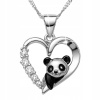 Strieborný Náhrdelník 925 Srdiečko s Pandou Srdce s zirkónmi bff Panda STRIEBRO Strieborný Náhrdelník 925 Srdiečko s Pandou Srdce s zirkónmi bff Panda STRIEBRO