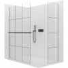 CERANO - Sprchová zástena Walk-in Crystal TL/P - 8 mm - bezvzperový systém + polička/držiak na uteráky - čierna matná, industriálne sklo - 110x110x200 cm CERANO - Sprchová zástena Walk-in Crystal TL/P - 8 mm - bezvzperový systém + polička/držiak na uteráky - čierna matná, industriálne sklo - 110x110x200 cm