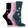 Gentle Grip dámske 3 páry bavlnené ponožky RHS MIXED FLORAL široký lem bez gumičiek Gentle Grip dámske 3 páry bavlnené ponožky RHS MIXED FLORAL široký lem bez gumičiek