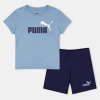Puma Ess No.1 Logo Tee And Shorts Set Ps Tracksuit Boys Zen Blue 3-4 roky Puma Ess No.1 Logo Tee And Shorts Set Ps Tracksuit Boys Zen Blue 3-4 roky