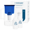 Sklenená filtračná kanvica Wessper D2 BOROSILICATE 3l modrá + 3x filter Sklenená filtračná kanvica Wessper D2 BOROSILICATE 3l modrá + 3x filter