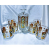 Broušený whisky set se zlatem a smaltem 6+1 Broušený whisky set se zlatem a smaltem 6+1
