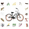 Cruiser Royalbi Bike Prispôsobený rámec 18,5 palca 26 Multi -Colored (Zimné vodotesné bicykle izolované) Cruiser Royalbi Bike Prispôsobený rámec 18,5 palca 26 Multi -Colored (Zimné vodotesné bicykle izolované)