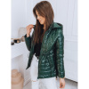 Dámske prešívané jarné bundy v tmavozelenej farbe, ty2521-S S Dámske prešívané jarné bundy v tmavozelenej farbe, ty2521-S S