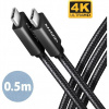 AXAGON BUCM32-CM05AB, SPEED+ kabel USB-C USB-C, 0.5m, USB 20Gbps, PD 100W 5A, 4K HD, ALU, oplet AXAGON BUCM32-CM05AB, SPEED+ kabel USB-C USB-C, 0.5m, USB 20Gbps, PD 100W 5A, 4K HD, ALU, oplet