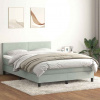 Box spring postel s matrací a LED světle šedá 160x220 cm samet Šedá 3316743 Box spring postel s matrací a LED světle šedá 160x220 cm samet Šedá 3316743