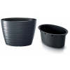 PROSPERPLAST Kvetináč oválny s vkladom MAZE antracit 58,5cm PROSPERPLAST Kvetináč oválny s vkladom MAZE antracit 58,5cm