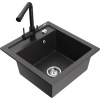 Mexen Vito granitový drez 1-komorový s kuchynskou batériou Duero, čierny škvrnitý - 6503-76-671600-70 Mexen Vito granitový drez 1-komorový s kuchynskou batériou Duero, čierny škvrnitý - 6503-76-671600-70