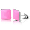 CITY STORM Náušnice z chirurgickej ocele štvorcové ružové CITY STORM Náušnice z chirurgickej ocele štvorcové ružové