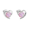 Strieborné náušnice srdce s ružovým syntetickým opálom 31259.3 lt.rose Strieborné náušnice srdce s ružovým syntetickým opálom 31259.3 lt.rose