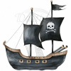 Nažehlovačka Pirátska loď čierna - 6 x 6 cm Nažehlovačka Pirátska loď čierna - 6 x 6 cm